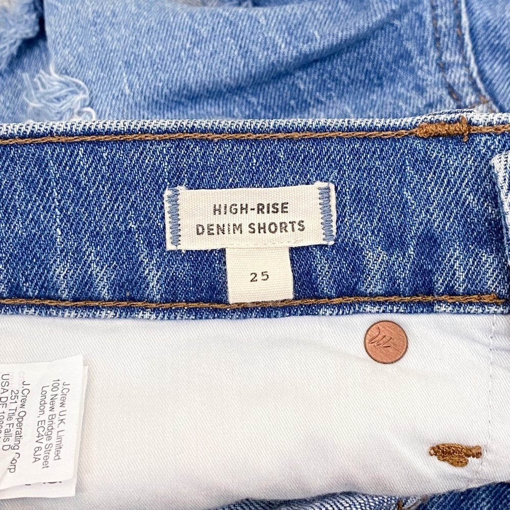 MADEWELL High Rise Distressed Denim Shorts Jordie Wash - Picture 5 of 6